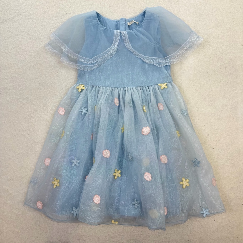 Dave & Bella Girls Blue Party Princess Dress Size 7 - Picture 3 of 7